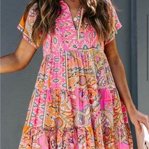 VICI Funky Town Tiered Babydoll Tunic dress
